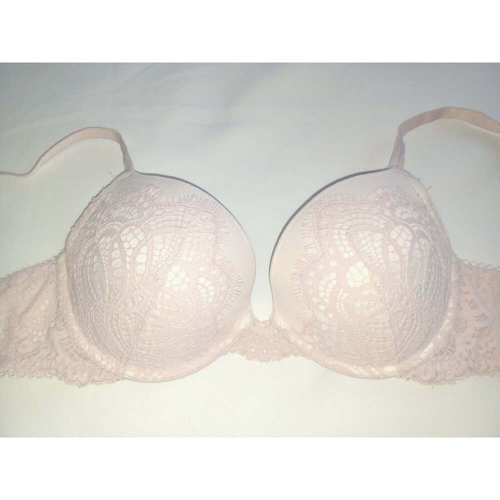 Victoria Secret 32DD BRA Push Up Dream Angels Very Sexy Lace Nude Pink women's